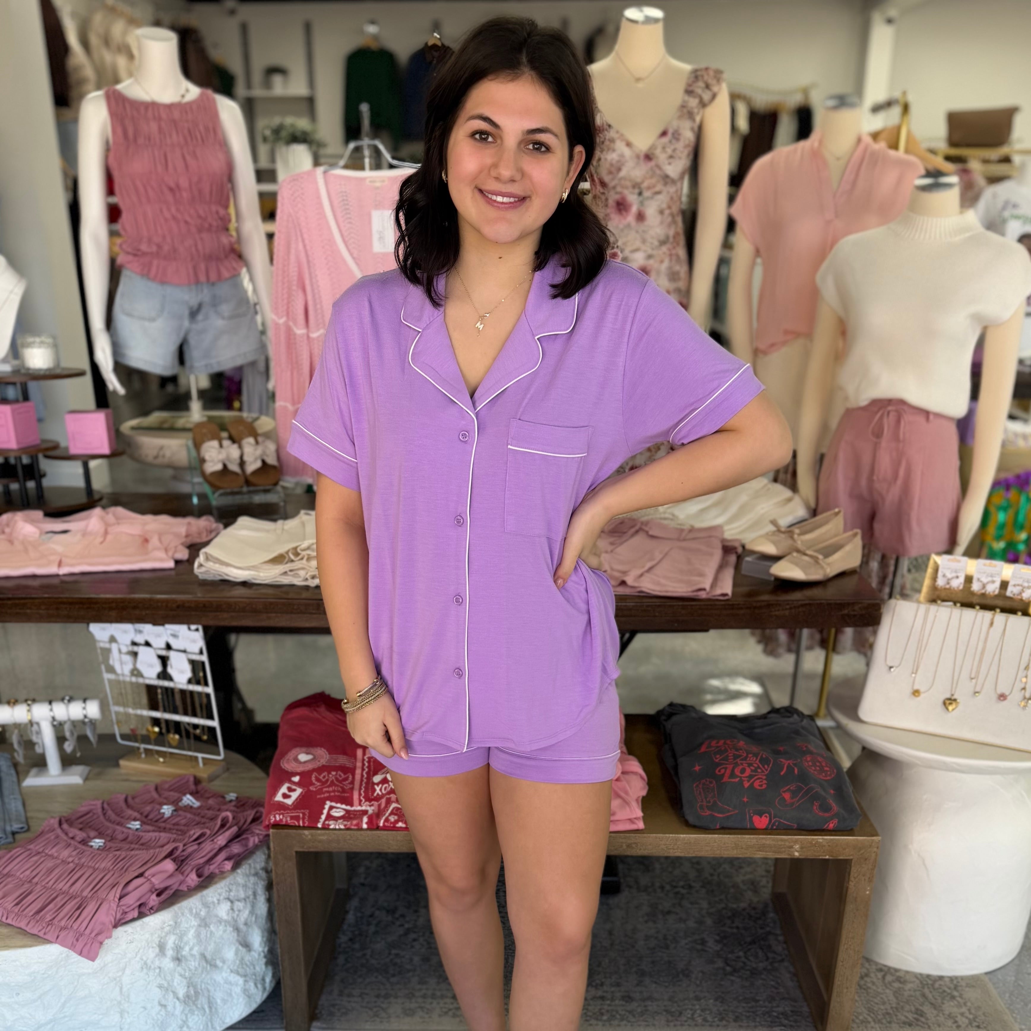Lina Lavender Pajama Set
