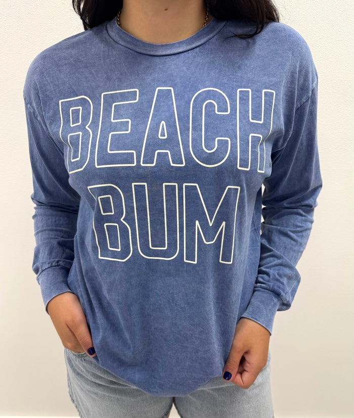 Beach Bum Long Sleeve Graphic Top