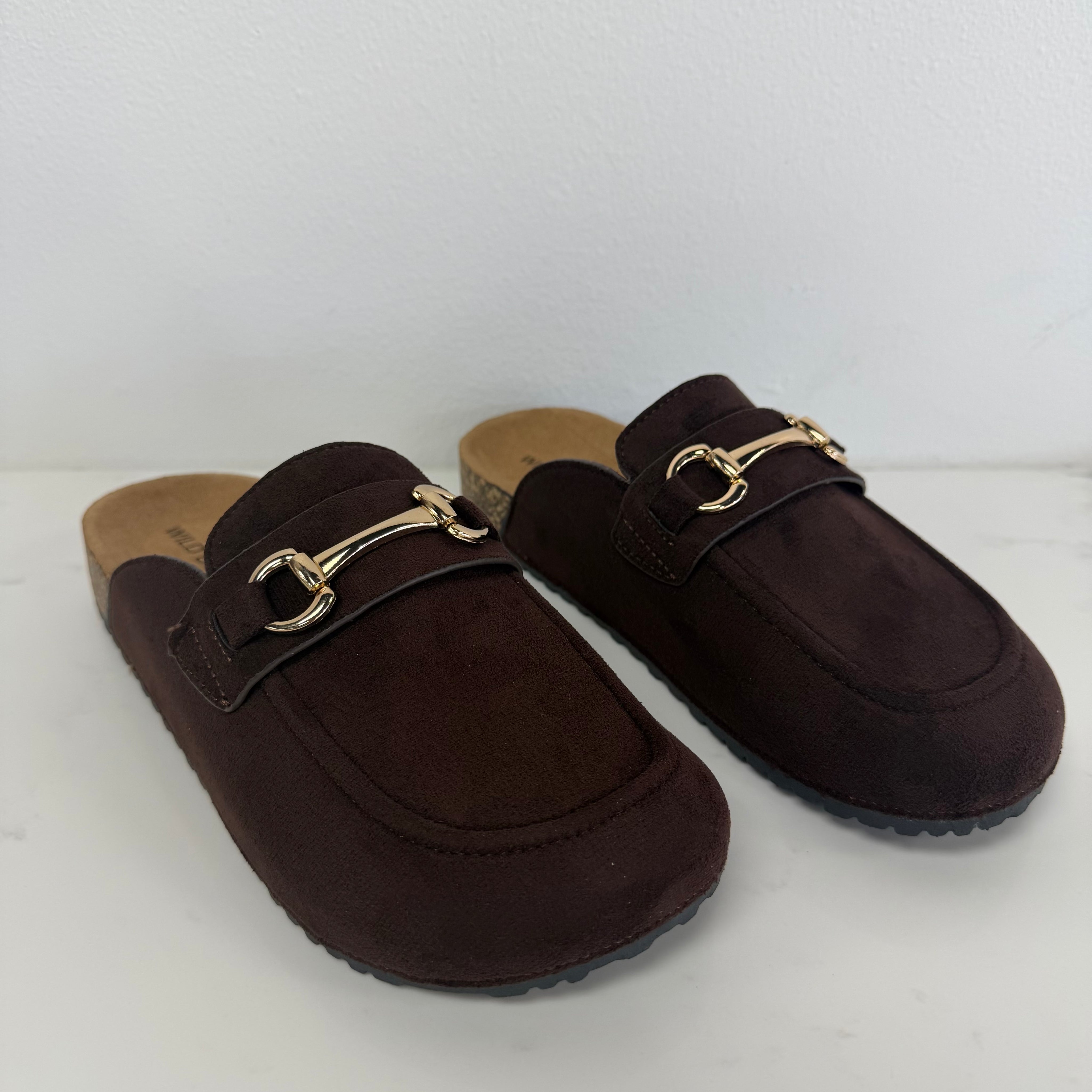 Matcha Suede Loafer Mule