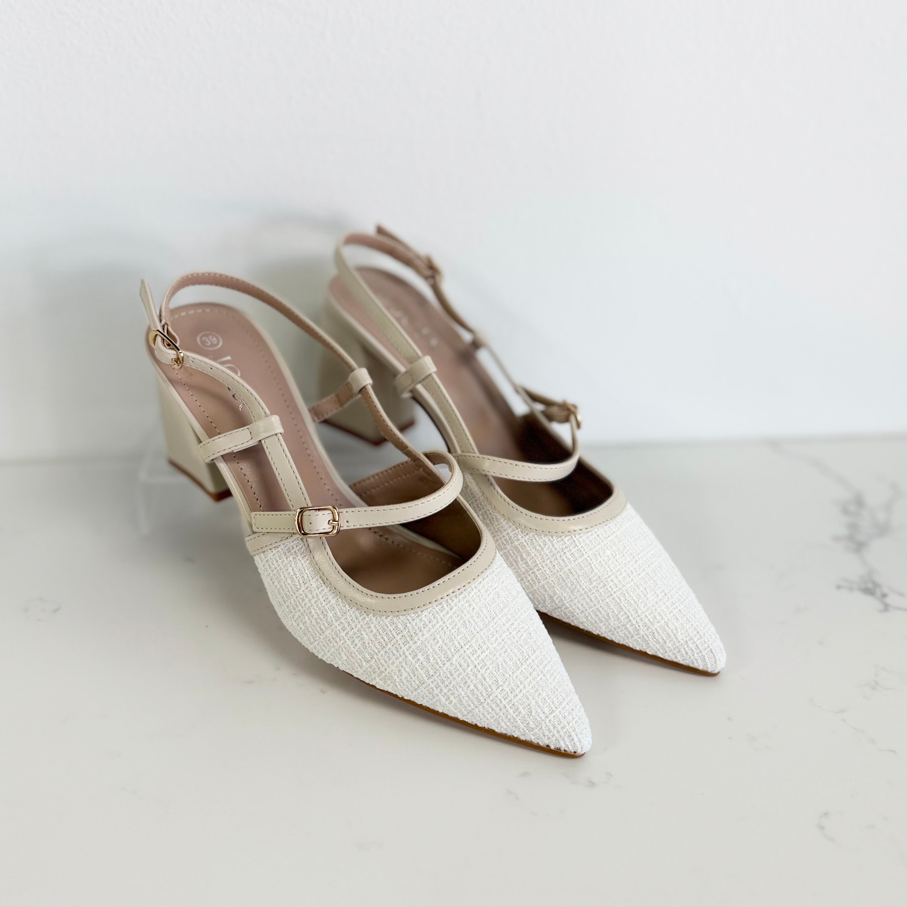 Elowen Textured Slingback Heels