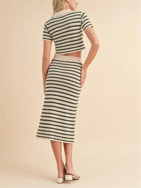 Skylar Striped Top & Skirt Set