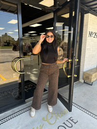 Lottie Leopard Wide Denim Pants