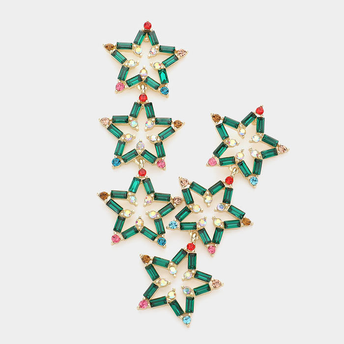 Christmas Star Dangle Earrings