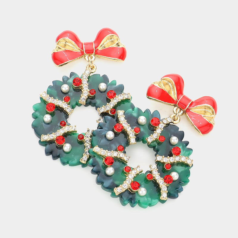 Christmas Wreath Earrings