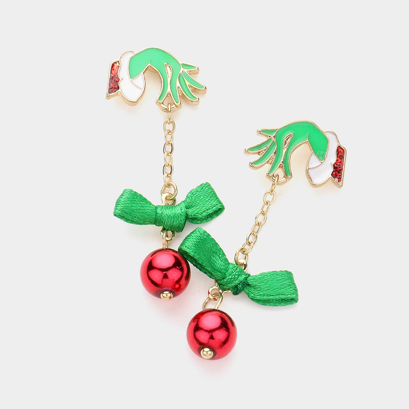 Grinch Ornament Earrings