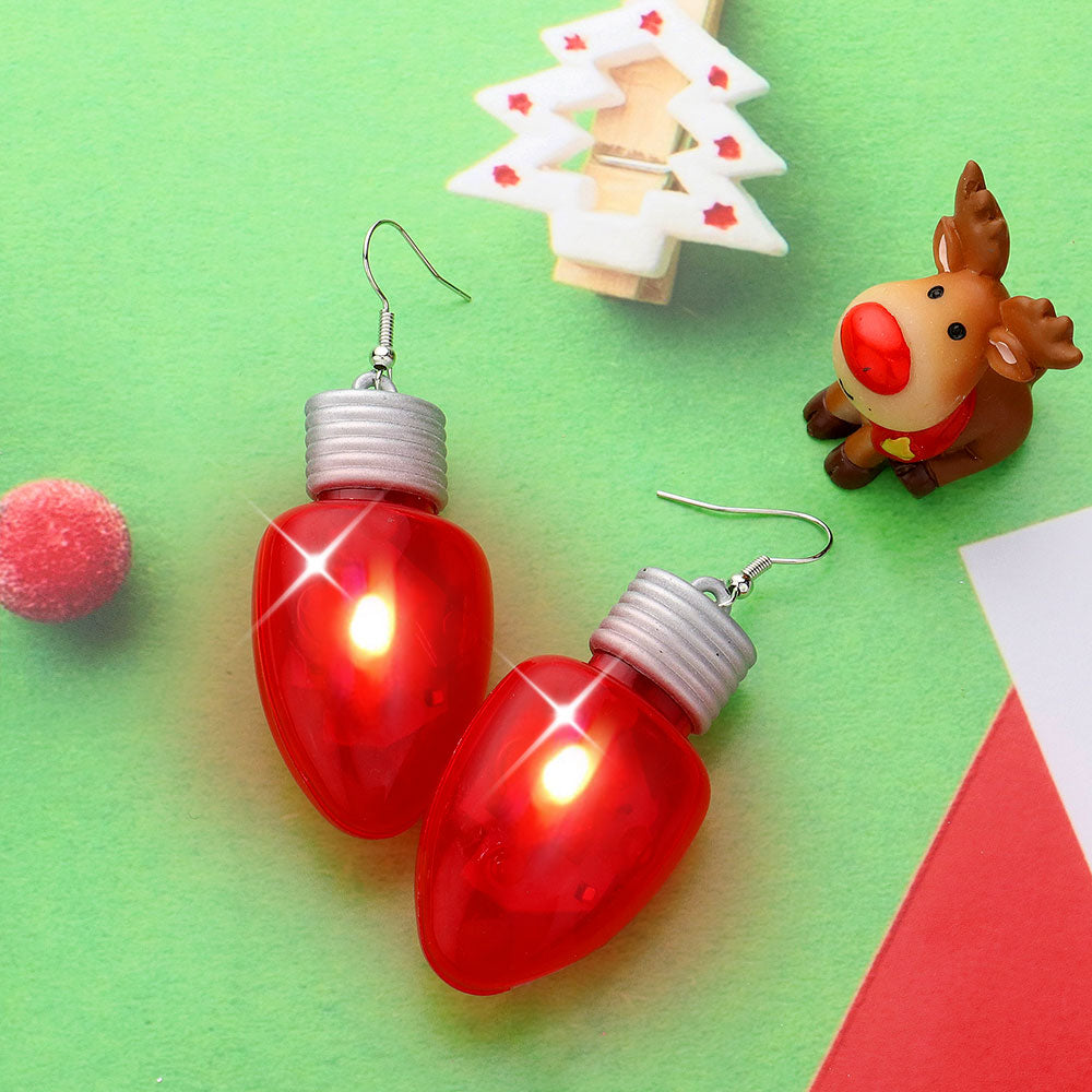 Light Up Christmas Light Bulb Earrings