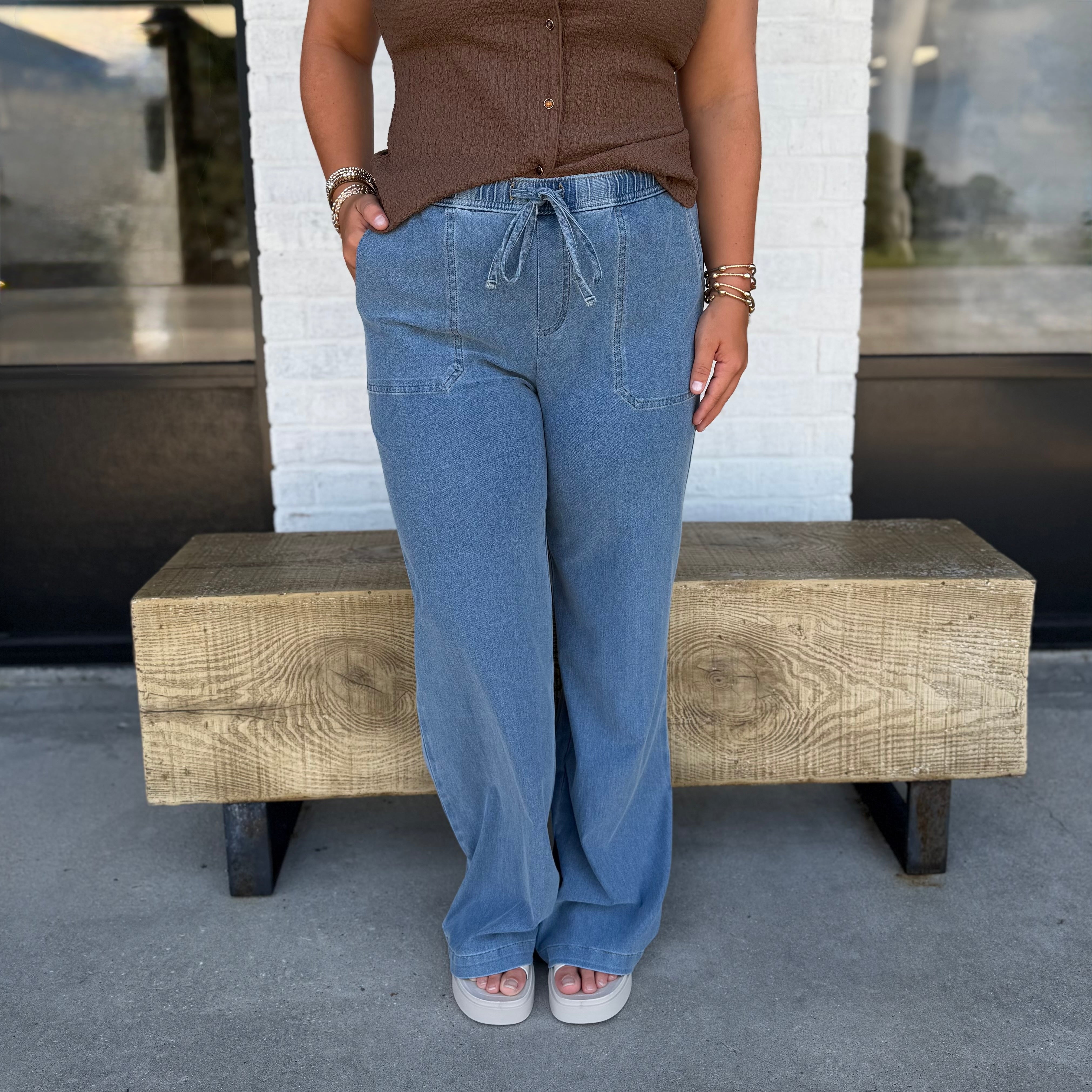 Easy Days Wide Leg Denim Pants