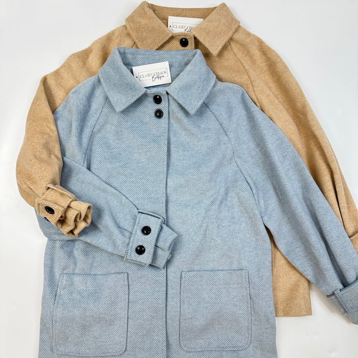 Sky Button Up Coat