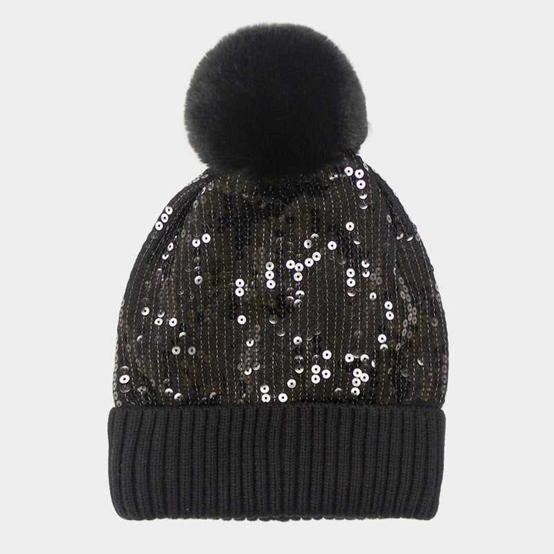 Sequin Beanie Hat