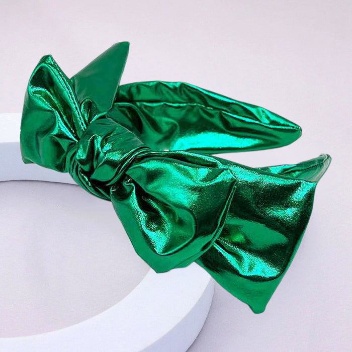 Christmas Metallic Bow Headband