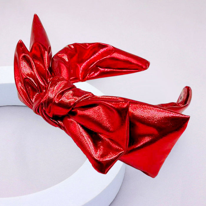 Christmas Metallic Bow Headband