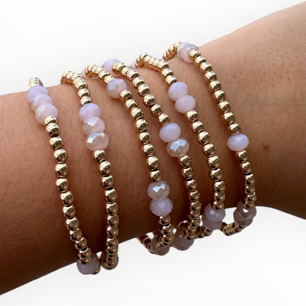 Glass Crystal Stretch Bracelet stack