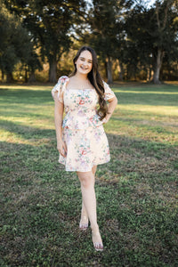 Floral Printed Eyelet Dress