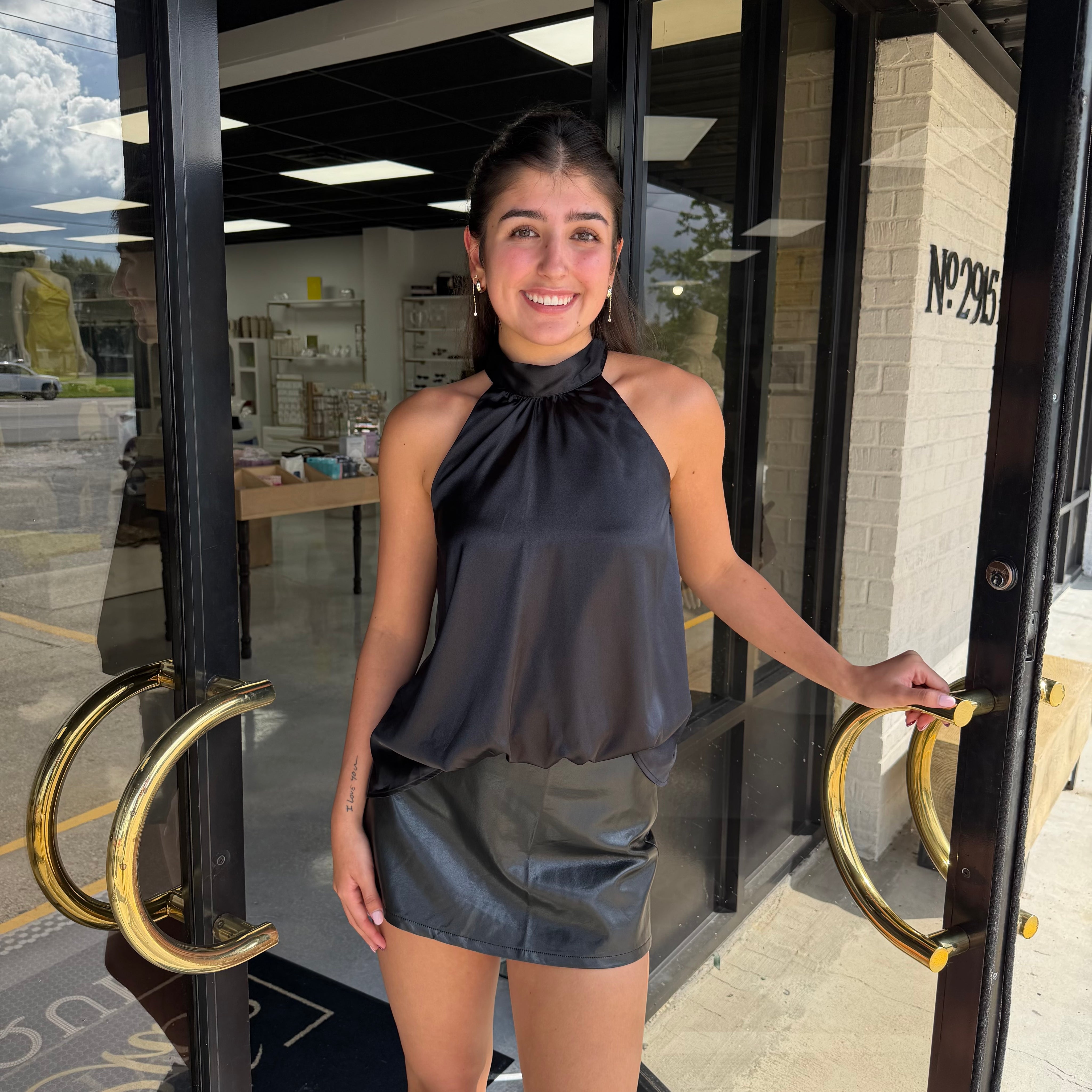The Cocktail Hour Halter Top Black