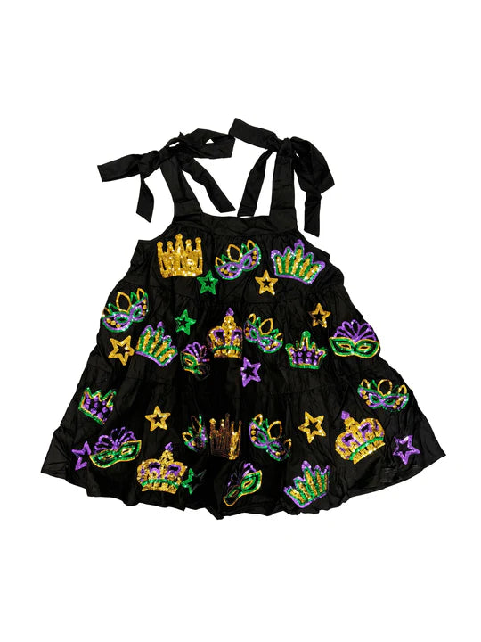 Youth Crowns and Masks Viscose Dress