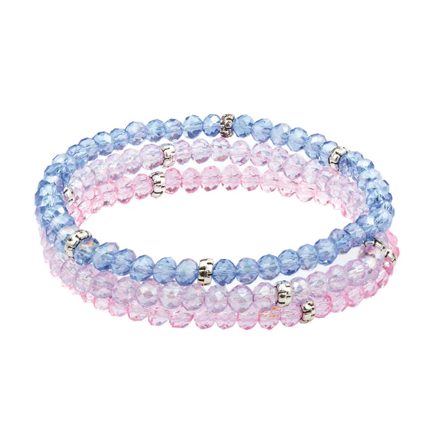 Princess Mini-Crystal w/Silver Spacers Kids Bracelets (Set Of 3)