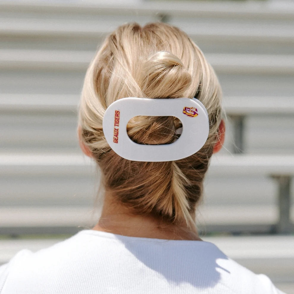 Geaux Tigers! Large Flat Round Hair Clip
