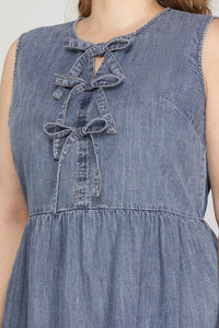 Curvy Avery Denim Bow Dress