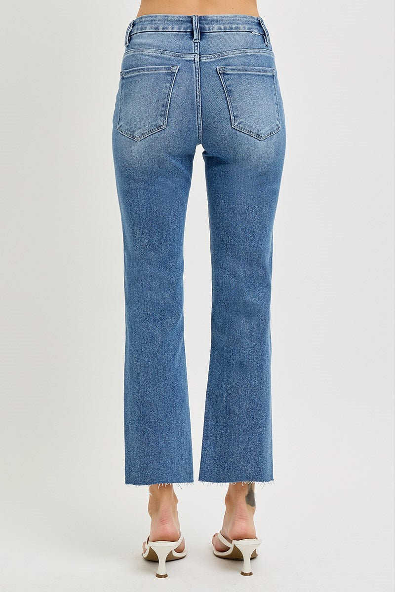 Risen Tummy Control HR Crop Straight Jeans