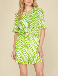 Lime Printed Set
