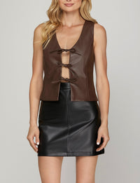 Priscilla Pleather Vest