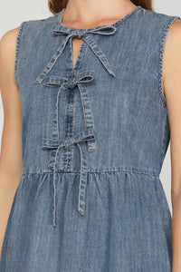Avery Denim Bow Dress