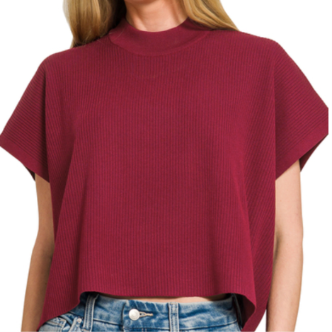 Cecelia DK Burgandy Sweater Top