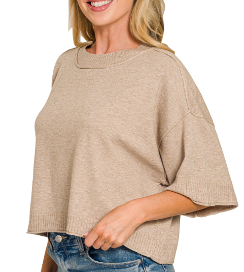 The Casual Affair Sweater Top Mocha