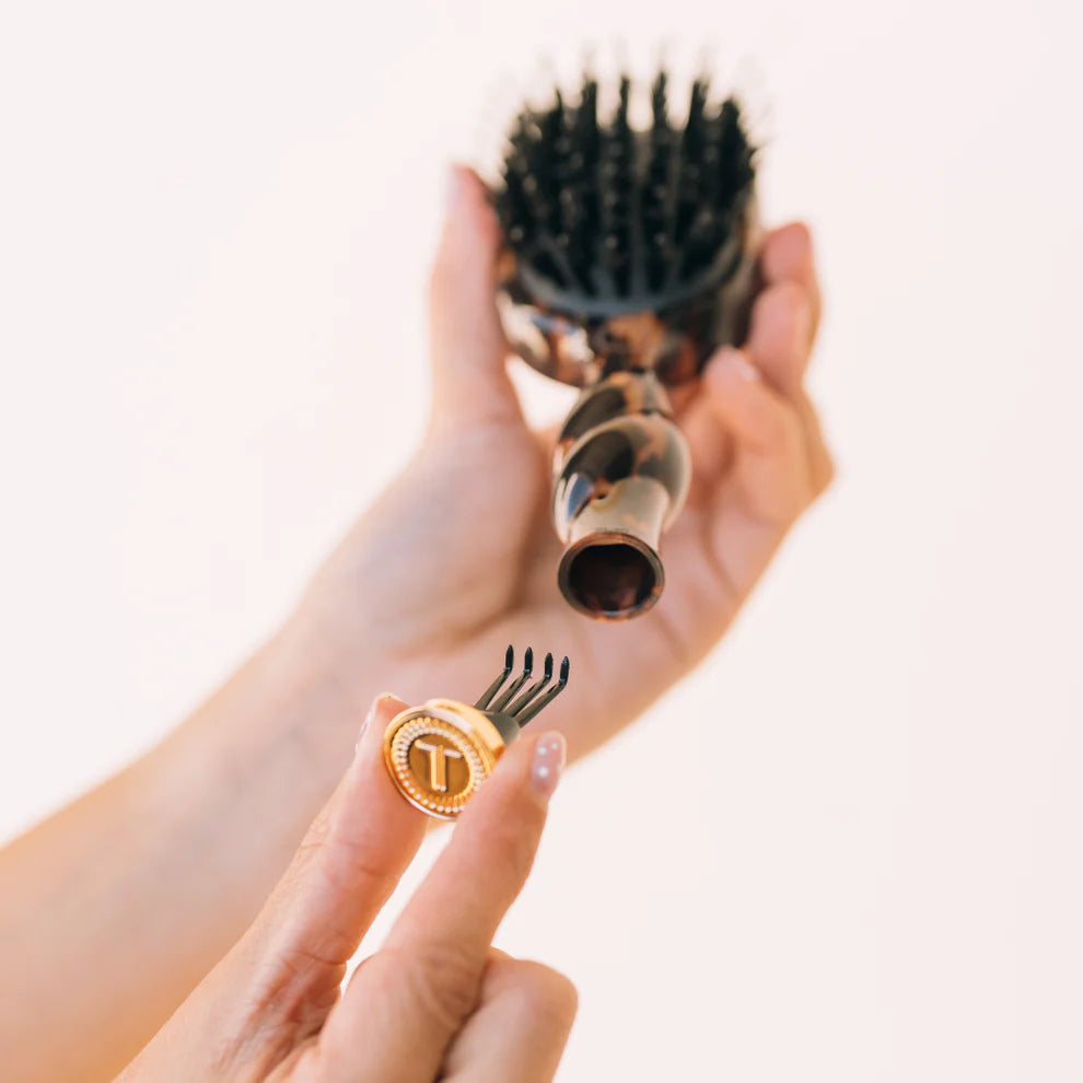 Mini Boar Bristle Hairbrush Tortoise