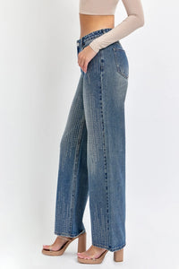 Rhinestone HR Wide Leg Jeans