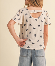Sweet Bow Tween Flutter Top