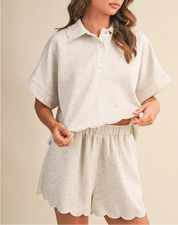 Scallop Knit Duo Set