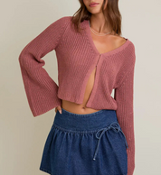 The Petal Drift Bell Sleeve Cardigan