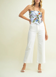 Meredith Wide Leg Off White Jeans