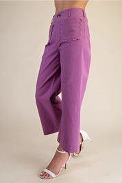 Colette Scallop Pocket Wide-Leg Pant