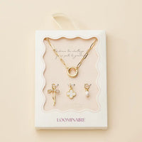 Gina Gold Dipped Bow Charm Necklace