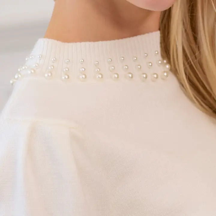 Paris Pearl Trim Sweater