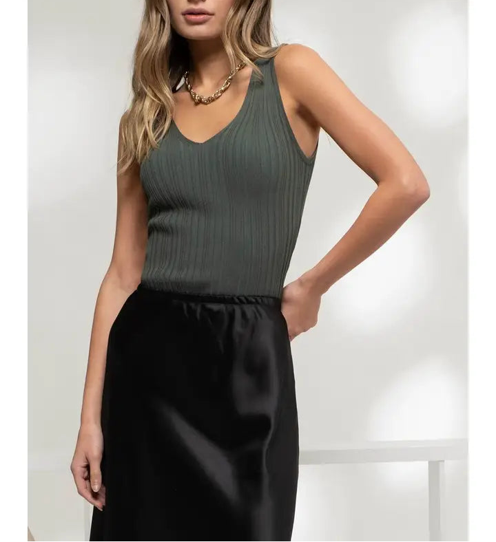 Louise V Neck Knit Top