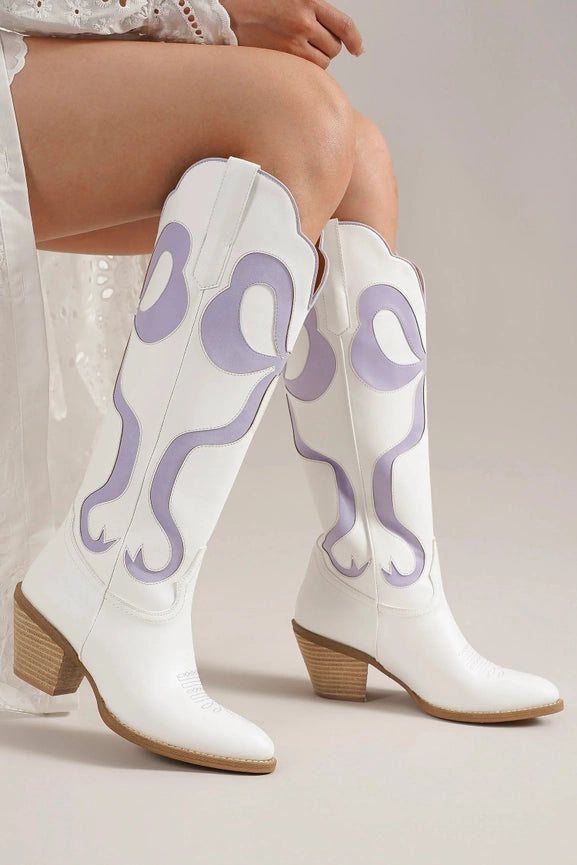 Purple Bow Tall Boot