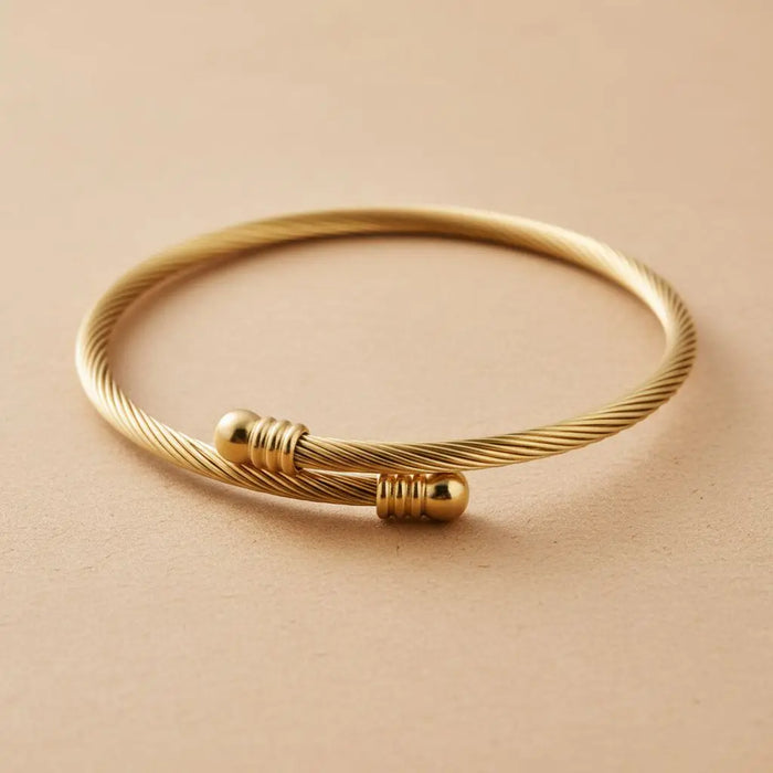 Elodie 18K Gold Cable Bangle