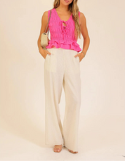 Sweet Escape Peplum Top Pink