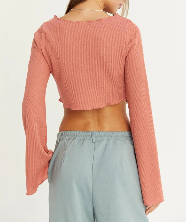 Bella Bell Sleeve Crop Top