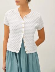 Lina Pointelle Cardigan Top