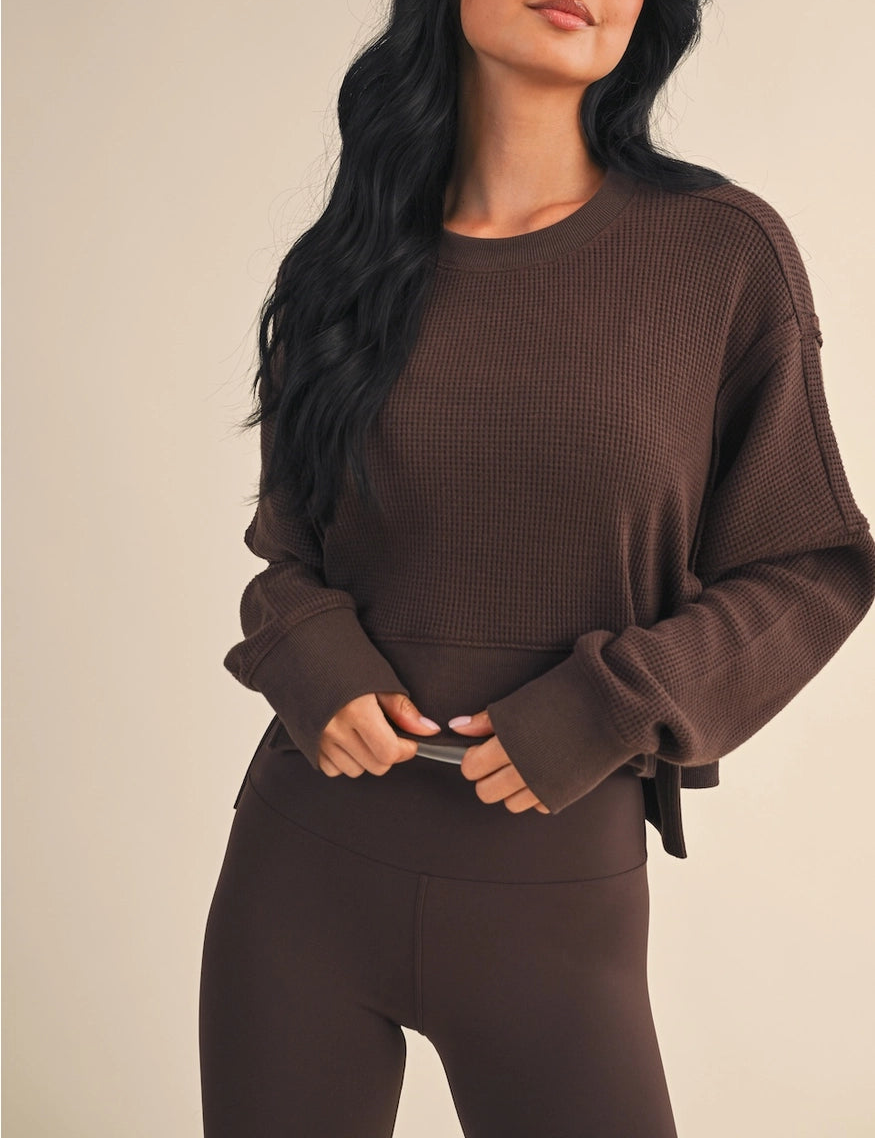 The Cocoa Waffle Pullover Brown