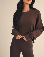 The Cocoa Waffle Pullover Brown