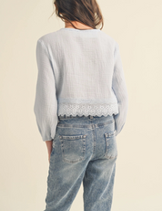 Sweet Sky Tween Button Top
