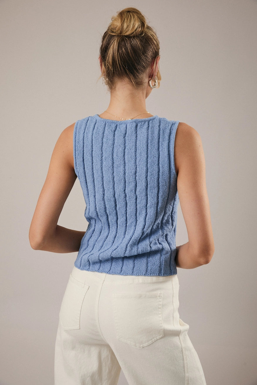 The Blue Simone Boat Neck Tank
