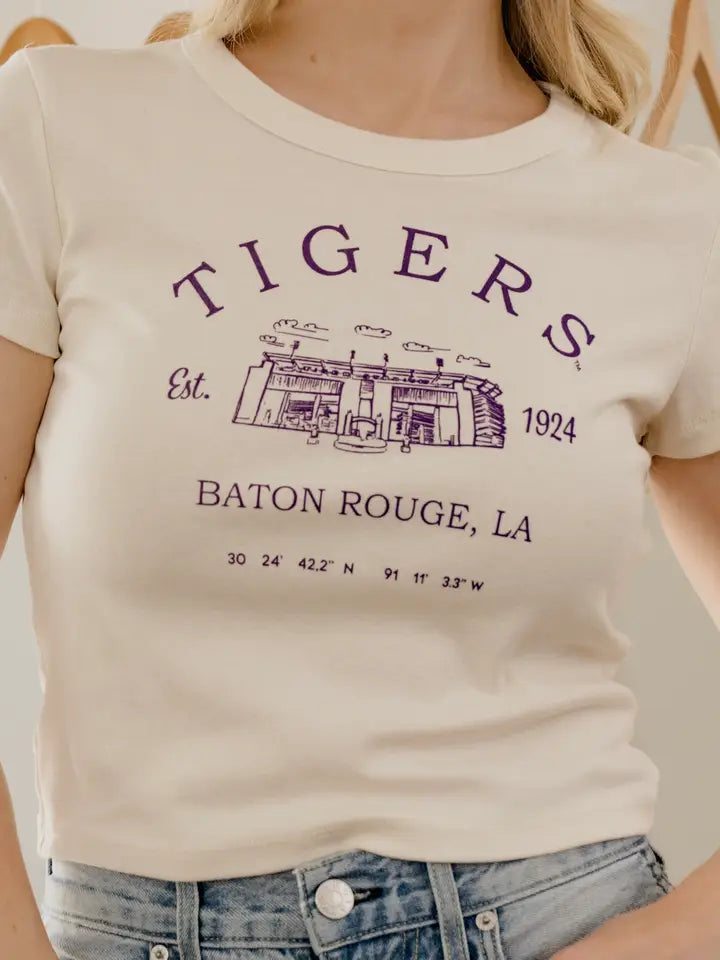 LSU Stadium Micro Cropped Tee
