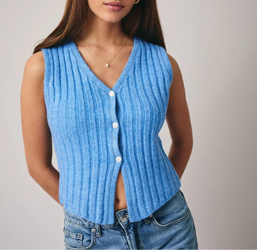 The Kiva Knit Button Tank