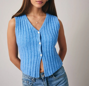 The Kiva Knit Button Tank